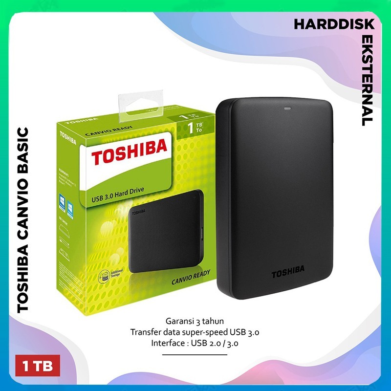 Hardisk Eksternal Toshiba 2TB 1TB HDD USB 3.0 Portable External Hard Drive Hard disk