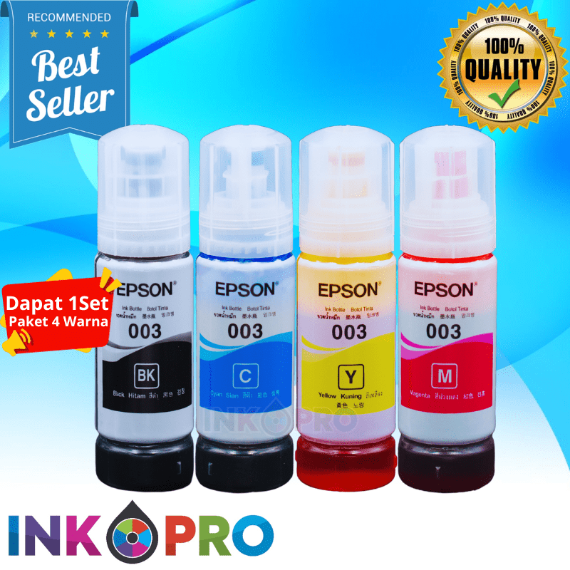 Star+TINTA EPSON 003 PREMIUM (1SET) UNTUK PRINTER SERIES L3210,L3110,L3116,L3150,L3156,L5190,L1110,L5290,L3256,L1250,L1216,L5296,L3250,L3256,L1216,L1210