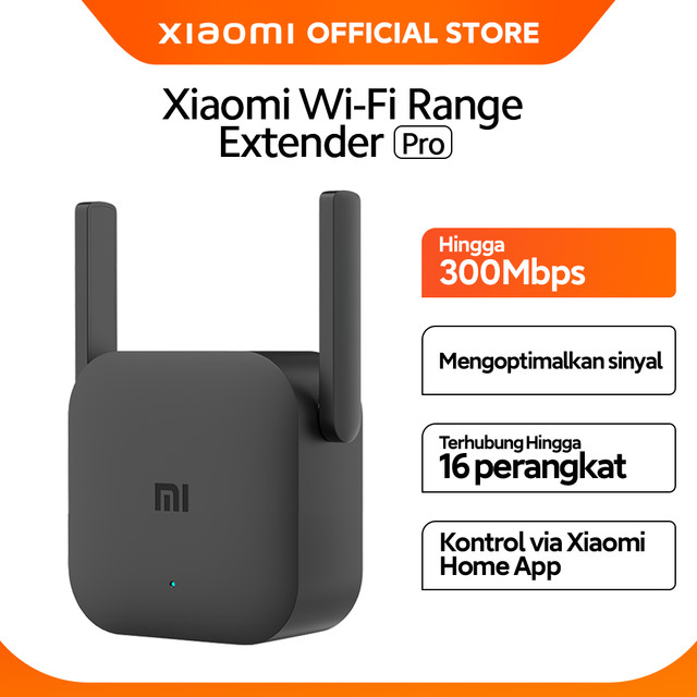 Official Xiaomi Wi-Fi Range Extender Pro - 2 x 2 Antena Eksternal 300 Mbps (Mendukung Aplikasi Mi Home)