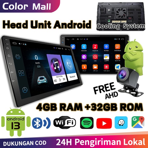 ✨with cooling system✨4G+32G IPS Screen Head Unit android 7/9/10 Inch Car Android 13 Navigasi Untuk TOYOTA Daihatsu Mitsubishi android mobil 10 inch ram 4 HONDA SUZUKI Hyundai NISSAN Double Din tv mobil android