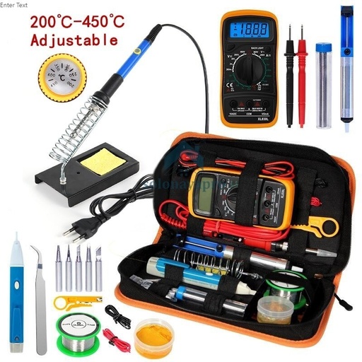 StarSet Solder Listrik Lengkap dengan Multimeter Iron Tool Kit 220V 60W/Solder Listrik Murah Paket Penyedot Penghisap Timah Set Kit Lengkap Komplit Station