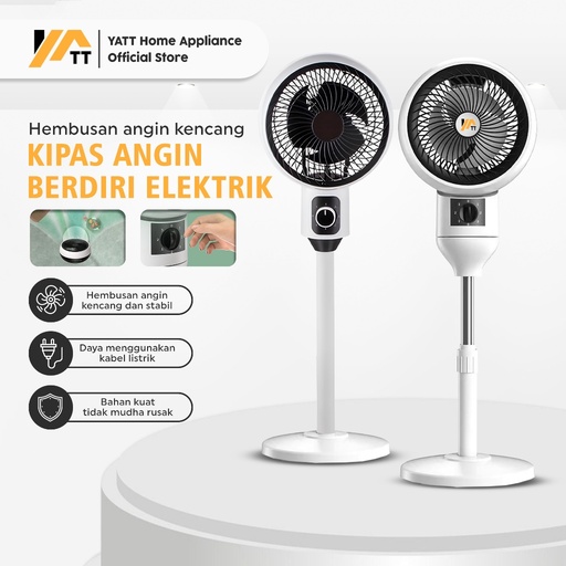 YATT Kipas Angin Berdiri Listrik Premium Low Noise 3 Tingkat Kecepatan Angin / Stand Fan Elektric