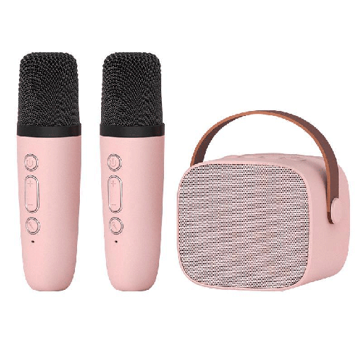 Star+【COD】Speaker Bluetooth Karaoke 2 Mic Set Salon Bluetooth bt Speaker karoke With Microphone 3D Stereo Amplifier Party Wireless Mini Speaker